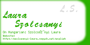 laura szolcsanyi business card